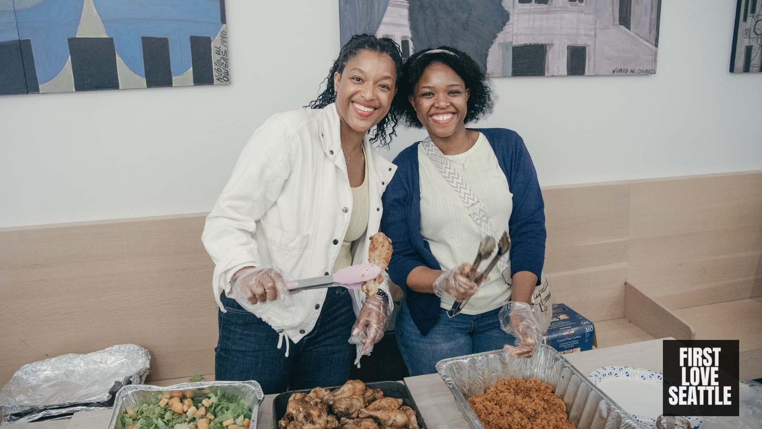 Serving lunch together after church
